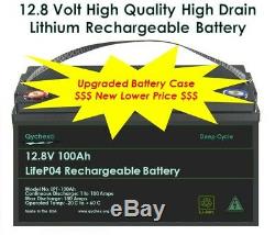 12 Volt 100Ah Lithium LifeP04 Battery Free 14.6 Volt 10 Amp Battery Charger