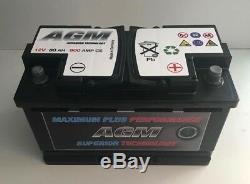 12 Volt 80Ah 800 Amp AGM Car Battery 12V 800 Stop Start Battery 115 Battery