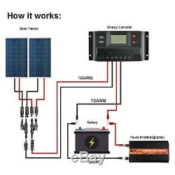 200 Watts 12 Volt Polycrystalline Solar Kit with 30Amp PWM Charge Controller