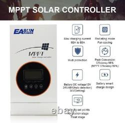 20-100A MPPT Solar Panel Charge Controller Battery Regulator 12V 24V 36V 48V LCD