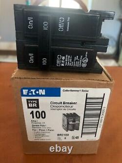 5 Cutler Hammer BR BR2100 100 Amp 2-Pole 240 Volt Circuit Breakers. NEW