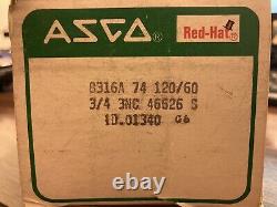 Asco Redhat 8316a74 3/4 Solenoid Valve 120/60 Volts/amps