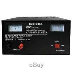 Audiotek AT-PS53M Output 50A-53A Amp Mobile 13.8 Volt DC Heavy Duty Power Supply