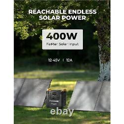 BougeRV 1456Wh Solar Generator LiFePO4 Power Station with 2200W AC Outlet for RV