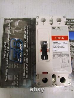 CUTLER HAMMER EHD2100, 100 Amp, 480 Volt, 2P, 14K, Red Circuit Breaker NEW-S