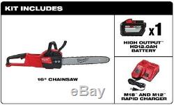 Chainsaw Kit 16 in. 18-Volt Lithium-Ion with 12.0Ah Battery and amp M18 Rapid