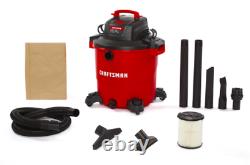 Craftsman 20 gal. Corded Wet/Dry Vacuum 12 amps 120 volt 6.5 hp Red 30 lb