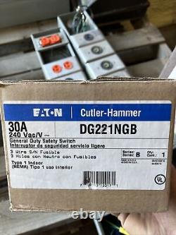 DG221NGB Eaton Cutler Hammer 30 amp 240 volt 2P Fusible Indoor Disconnect NEW