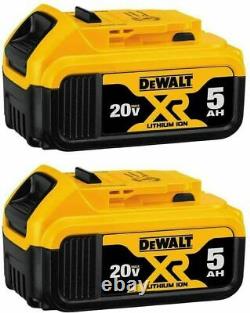 Dewalt 2 Pack DCB205 20 volt Lithium 5.0 amp battery New DCB205-2 Fast Shipping