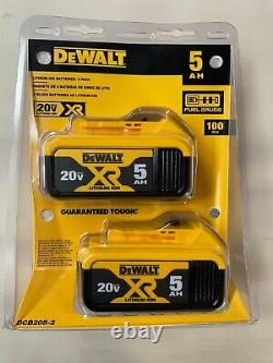Dewalt 2 Pack DCB205-2 20 volt Lithium 5.0 amp battery New in Package DCB205