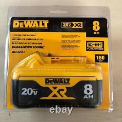 Dewalt DCB208 20 volt Lithium 8.0 amp battery New w fuel gage New in Package
