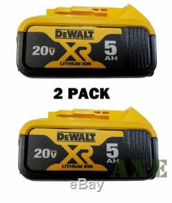 Dewalt New 20 Volt Lithium Ion Battery DCB205 5 Amp New 2019 Date Two Pack 20 V