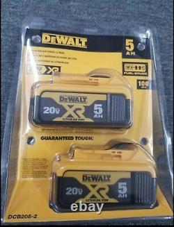 Dewalt Pack DCB205 20 volt Lithium 5.0 amp battery New DCB205-2