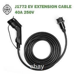 EV Charger Charging Extension Cable J1772 40Amp 20ft Electric Vehicle Cord EVSE