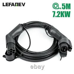 EV charging cable Type 1 to Type2. 5M 32A Electric car charger 7.2KW SAE J1772