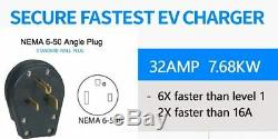 Electric Vehicle Level 2 EV Charger 32 Amp 14-50 Plug ADJUSTABLE 25ft 240 Volt