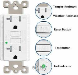 GFI GFCI Outlet 20Amp 125-Volt Tamper Resistant Receptacle with Plate 30Pack NEW