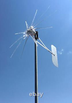 Invisible GHOST Wind turbine HIGH AMP 1100W 10 Clear props WithHP PMA 48 Volt AC