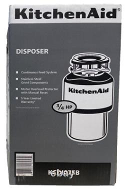 Kitchen Aid Kcdi075b In-sink Disposer 3/4 HP 9.5 Amps 120 Volts