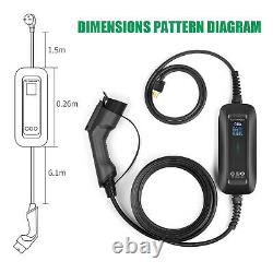 Level 2 EV Charger Electric Car Charging cable 6-16A EVSE 6-20 with 5-15 adapter