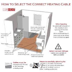 LuxHeat Cable Kit 120v (10-150sqft) Electric Radiant Floor Heating System Tile +