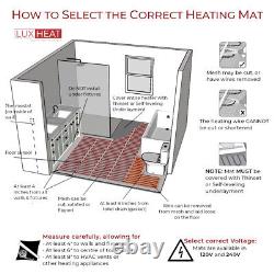 LuxHeat Mat Kit 240v (35-200sqft) Electric Radiant Floor Heating System Tile and