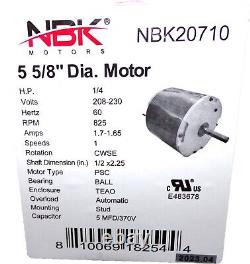 Motor By Nbk, Replaces York S1-02440899000, F48aa68a50 208/230v 1/4 Hp, 20710