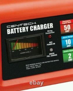 NEW 10/2/50 Amp 12 Volt Battery Charger & Engine Starter Car, Lawn Mower, Cycle
