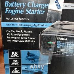 NEW! DieHard 12 Volt Battery Charger Engine Starter Fully Automatic 2/10/50 Amp