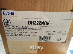 NEW Eaton DH322NRK 60 amp 240 volt 3 Phase Fused 3R Outdoor Disconnect