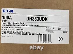 NEW Eaton DH363UDK 100 Amp 600 volt Non Fused NEMA 12 Disconnect Safety Switch