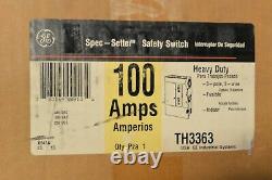 NEW GE General Electric TH3363 100 amp 600 volt Fusible Indoor Disconnect Switch
