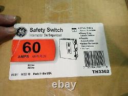 NEW GE TH3362 60 amp 600 volt 3 phase 3 wire Indoor Fusible Disconnect Switch