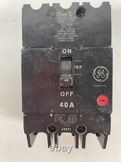 NEW General Electric TEY340 3 Pole 40Amp 480/277 Volt Bolt On Circuit Breaker