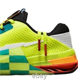 NEW Nike Metcon 7 AMP Men Shoes, Volt/Black/Spruce/White DH3382-703 SIZE 10