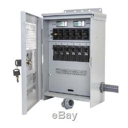 NEW Outdoor 30-Amp 250-Volt 7500-Watt 6-Circuit Generator Transfer Switch-Kit