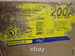 NEW SQAURE D D324N 200 amp 240 volt Fusible 3 Phase Indoor Disconnect