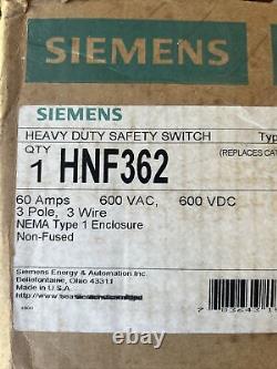 NEW Siemens HNF362R 60 amp 600 volt 3R Outdoor Non Fused Disconnect Switch