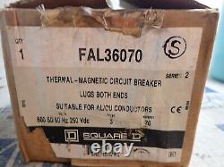 NEW Square D FAL36070 70 amp 600 volt 3 pole Feed thru Circuit Breaker