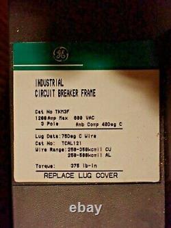 NEW in box GE TKM3F 1200 Amp 3 pole 600 volt Circuit Breaker Frame Only