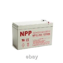 NPP 12V 9Ah 12Volt 9 amp Rechargeable Sealed Lead Acid Battery F2/ 2pcs