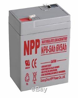 NPP 6V 5 Ah 6Volt 5 amp Rechargeable Sealed Lead Acid Battery