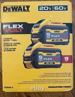 New Dewalt DCB609-2 20/60V Flexvolt 9Ah Batteries (2 Pack)