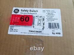 New GE THN3362R 60 amp 600 volt NON Fused 3R Outdoor Disconnect