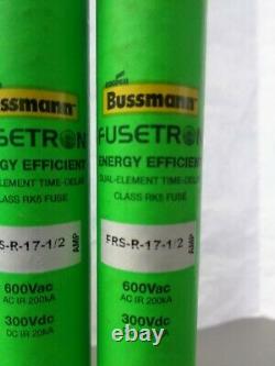 New Lot Bussmann Fusetron FRS-R-17 1/2 Amp Fuses Energy Efficient 600 Volts
