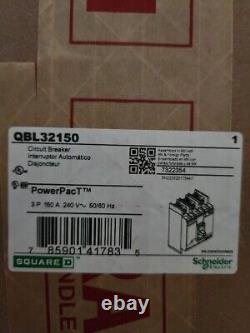 New NIB Square D QBL32150 3 Pole 150 Amp PowerPact Circuit Breaker 240 Volt