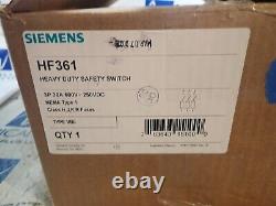 New Siemens HF361 30 amp 600 volt Fusible Indoor Disconnect Switch
