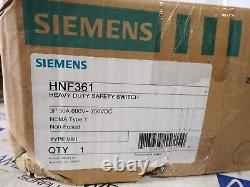 New Surplus Siemens HNF361 30 amp 600 volt INDOOR Non Fusible Disconnect