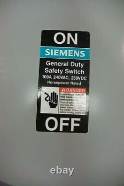 New in BOX Siemens GNF323 100 amp 240 volt NON Fused indoor Disconnect Switch