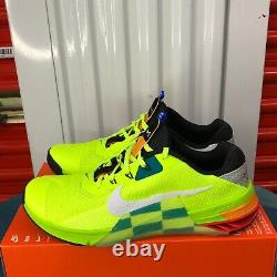 Nike Metcon 7 AMP Men's Size 10.5 Volt/White-Black-Bright Spruce DH3382 703 NEW